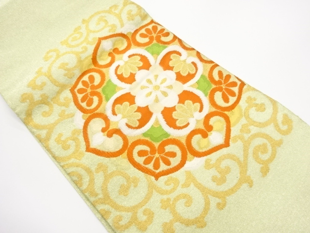 JAPANESE NAGOYA OBI / WOVEN FLOWER CREST
